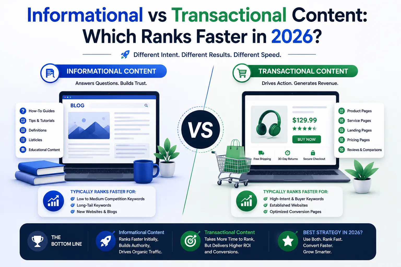 Informational vs Transactional Content: Which Ranks Faster in 2026?